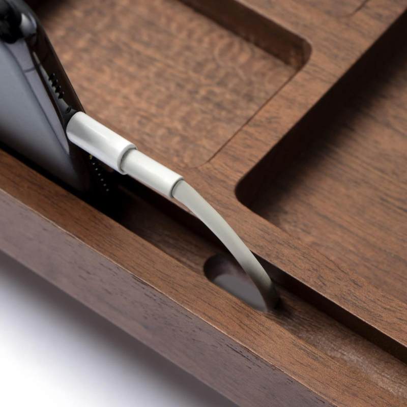 SmartHub Walnut Desk Organizer