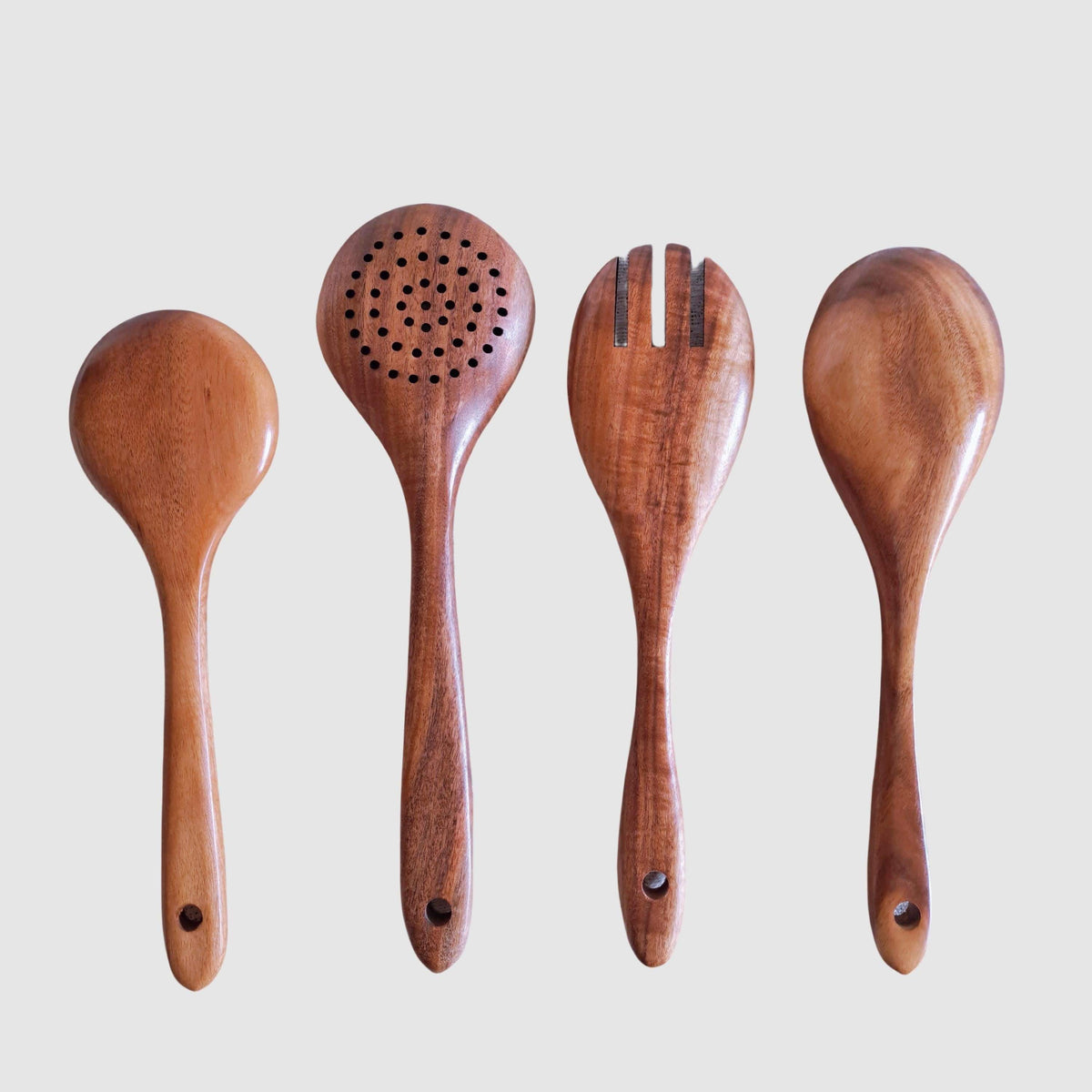 9-Piece Teak Wood Kitchen Utensil Set