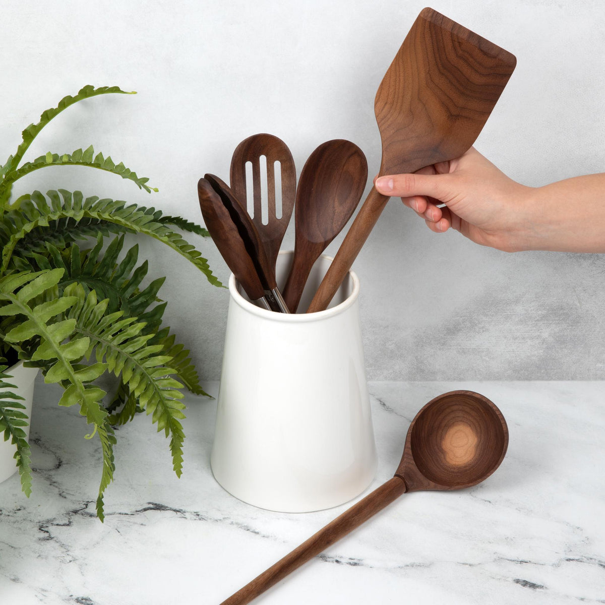 Handcrafted Walnut Wood Kitchen Utensil Set
